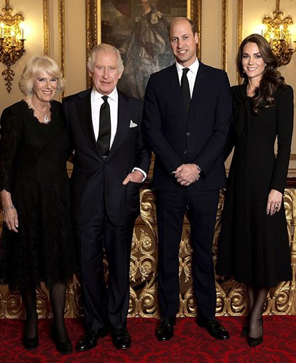 Король Карл III, королева-консорт Камилла, принц Уильям и Кейт Миддлтон