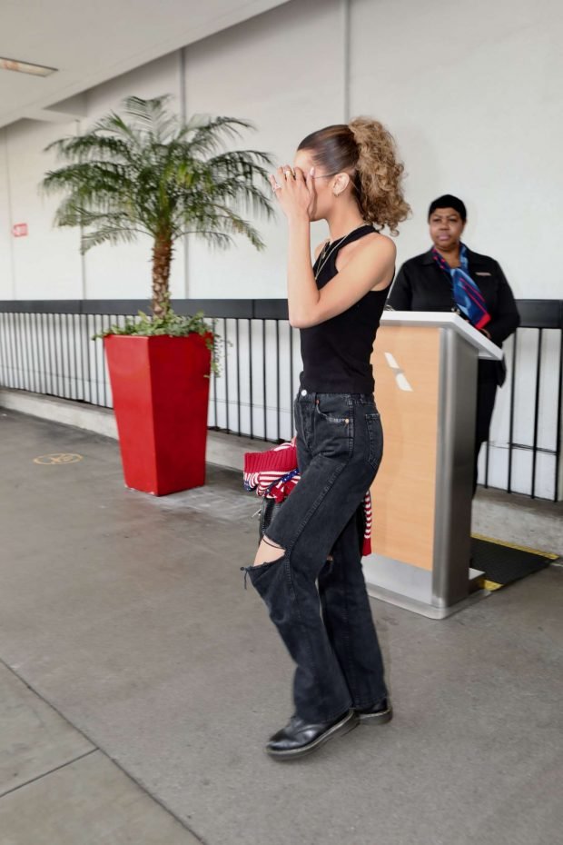 Bella Hadid: Arrives at LAX International Airport-04