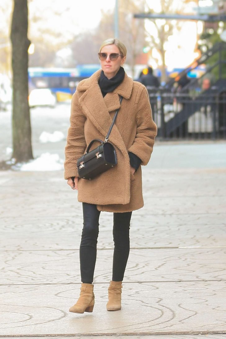 Nicky Hiltonin Brown Coat - Out in New York