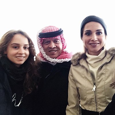 Королева Иордании Рания Аль-Абдулла и король Абдалла II с дочерью