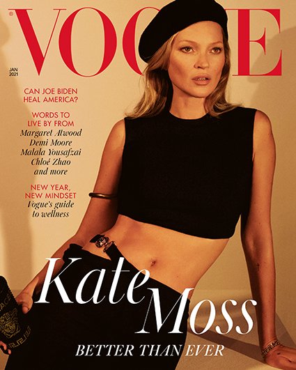 Кейт Мосс на обложке январского номера британского Vogue