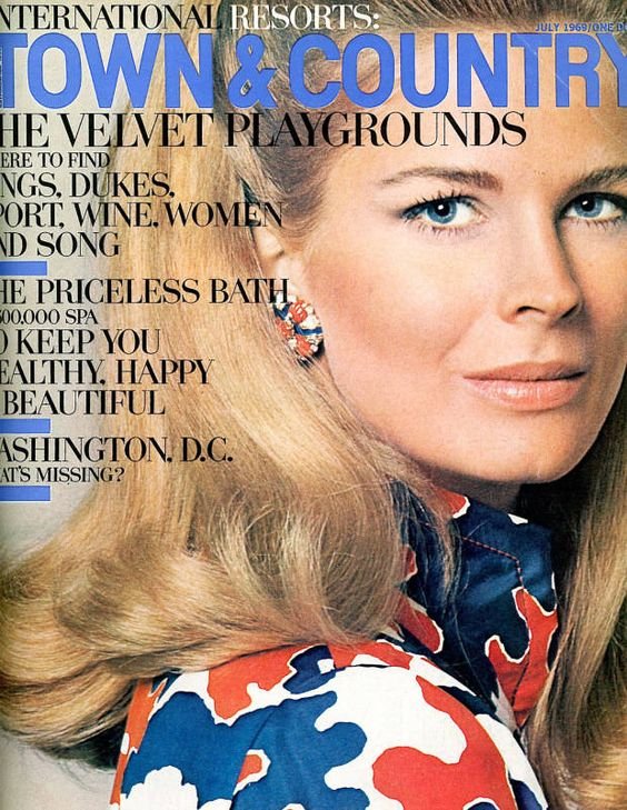 Candice Bergen graced Town & Country's July 1969 issue looking fresh, summery and all-American.
