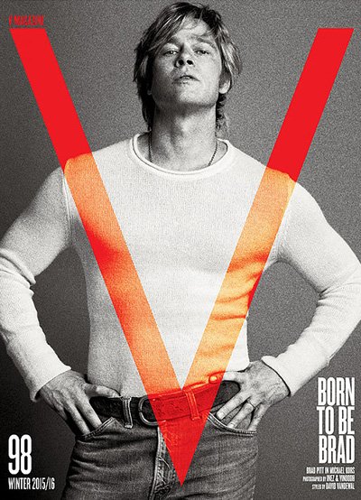 Брэд Питт в образе Роберта Редфорда в съемке для V Magazine 