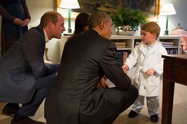Принц Уильям, Барак Обама и принц Джордж