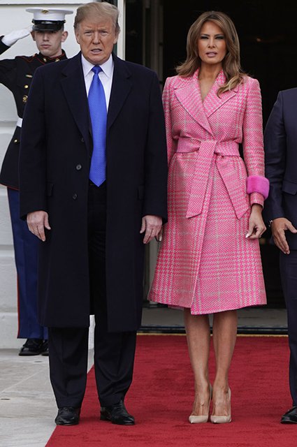 Дональд Трамп и Мелания Трамп в пальто Fendi