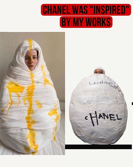 Майя Голышкина (слева) и кадр из рекламы Chanel