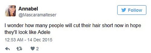 Интересно, сколько людей подстригут свои волосы в надежде стать похожими на Адель?