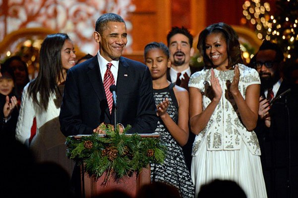 Барак Обама и Мишель Обама с дочерьми