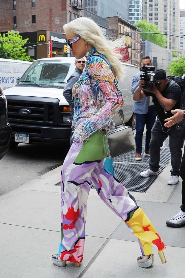 Rita Ora in Colorful Outfit -04