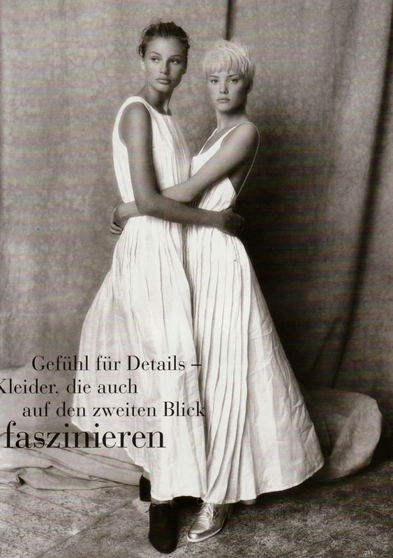 â Bridget Hall & Jaime Rishar | Photography by Max Vadukul | For Vogue Magazine Germany | March 1994 â #Bridget_Hall #Jaime_Rishar #Max_Vadukul #Vogue #1994