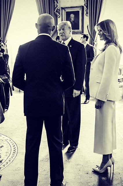 Дональд и Мелания Трамп с Мариано Риверой