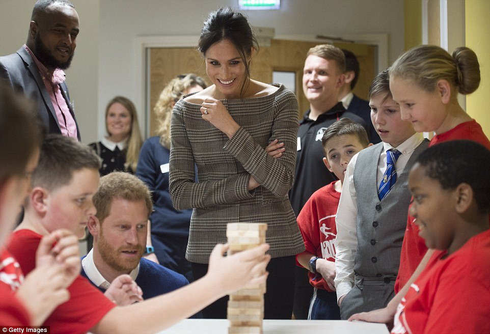 'I get so nervous watching it!' Meghan admitted she struggled to watch people playing the game of Jenga as it made her anxious 