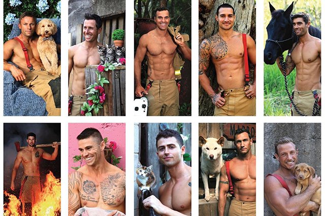 Австралийские пожарные на страницах благотворительного календаря