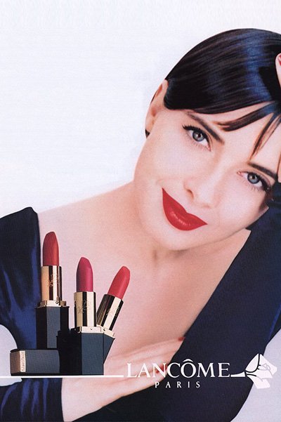 Изабелла Росселлини в рекламе Lancôme в разные годы