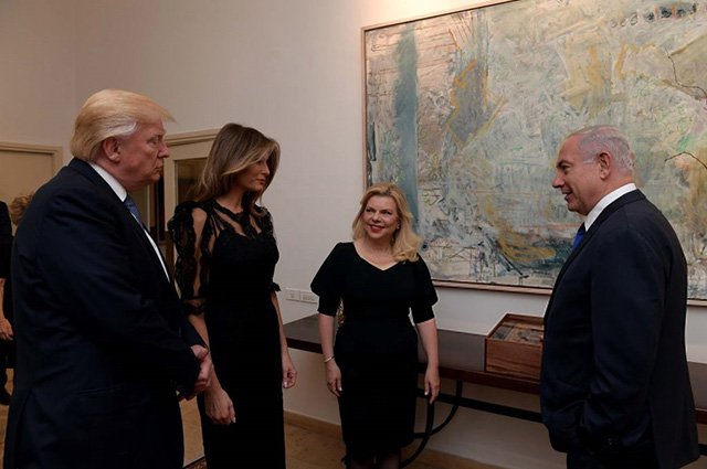 Дональд и Мелания Трамп с Биньямином и Сарой Нетаньяху