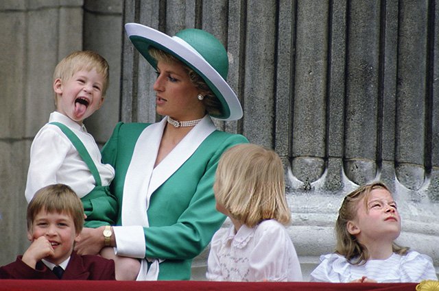 Принц Гарри и принцесса Диана, принц Уильям, Габриэлла Виндзор и Роуз Виндзор