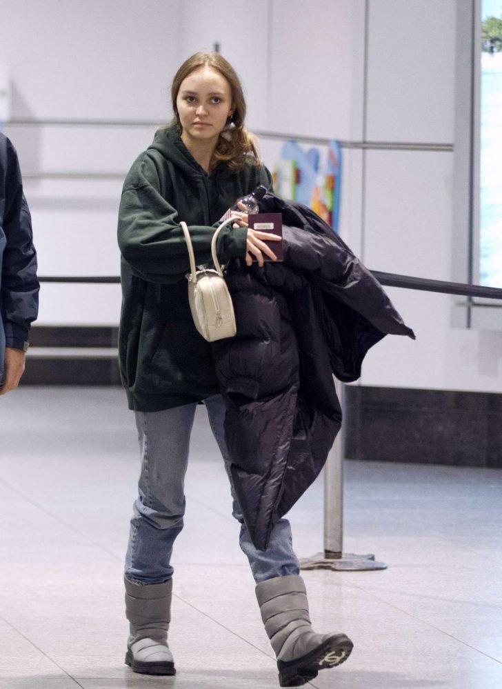 Lily Rose Depp - Arriving at the airport in Montreal