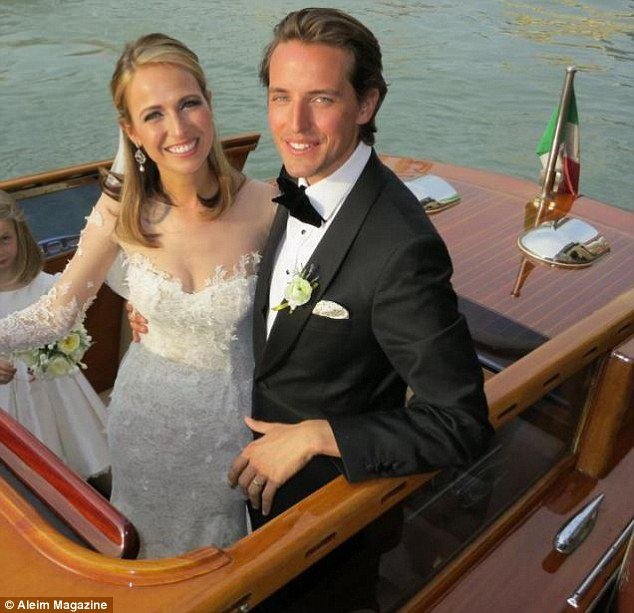 No more: Alexander Gilkes, who attended Eton with Princes William and Harry, is splitting with his wife of four years Misha Nonoo (above at their 2012 wedding in Venice)