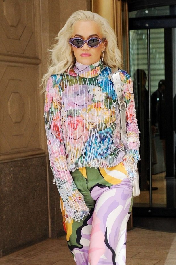 Rita Ora in Colorful Outfit - Out in New York City