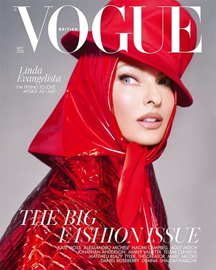 Линда Евангелиста на обложке британского Vogue