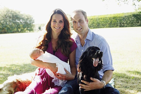 Герцогиня Кэтрин и принц Уилльям с сыном Георгом