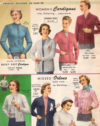 Страница модного журнала, 1950-е