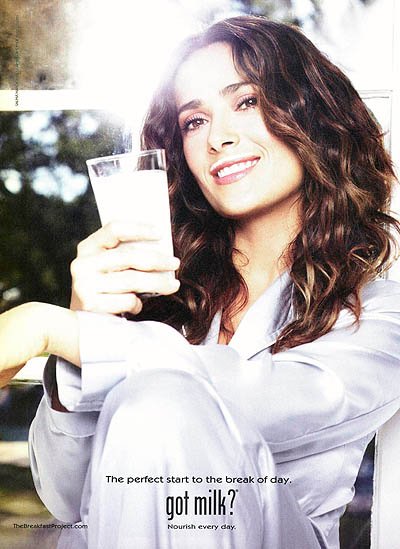 Сальма Хайек в рекламе Got Milk?