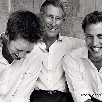 Принц Чарльз с сыновьями Гарри и Уилльямом