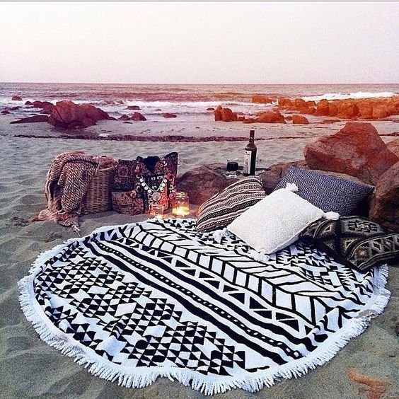 Beach towels for our festival. #saltgypsyxindosolefestival   The Beach People // Round Blanket: 