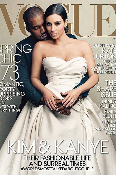 Канье Уэст и Ким Кардашьян на обложке Vogue