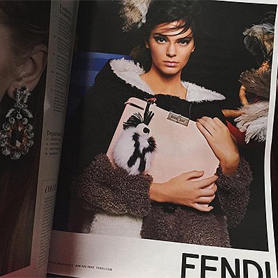 Кендалл Дженнер в рекламе Fendi, фото из Instagram