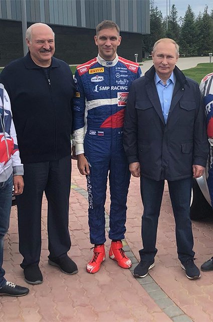 Виталий Петров с Александром Лукашенко и Владимиром Путиным