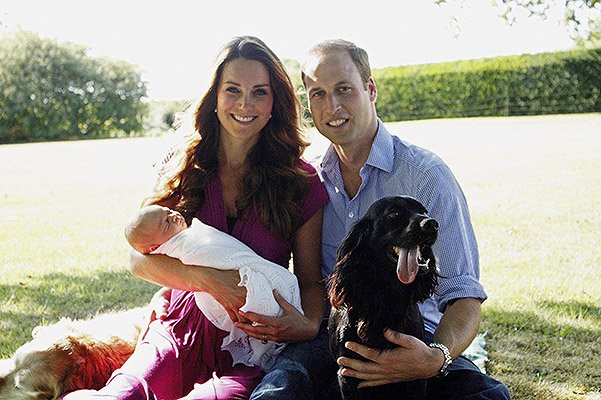 Герцогиня Кэтрин и принц Уилльям с принцем Георгом