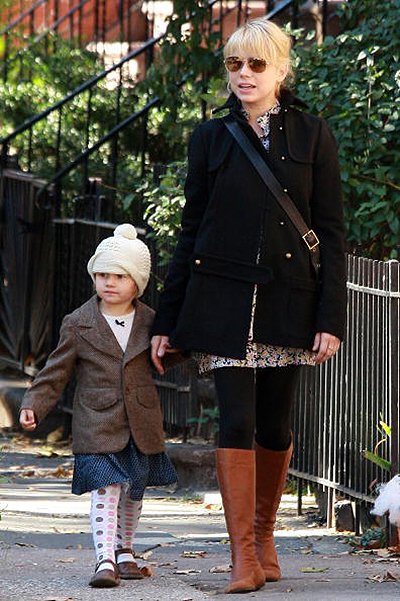 Мишель Уильямс с дочерью Матильдой Леджер, 2008 год