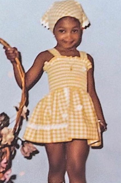 Наоми Кэмпбелл в возрасте трех лет