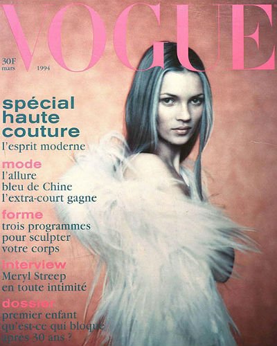 Кейт Мосс на своей первой обложке Vogue