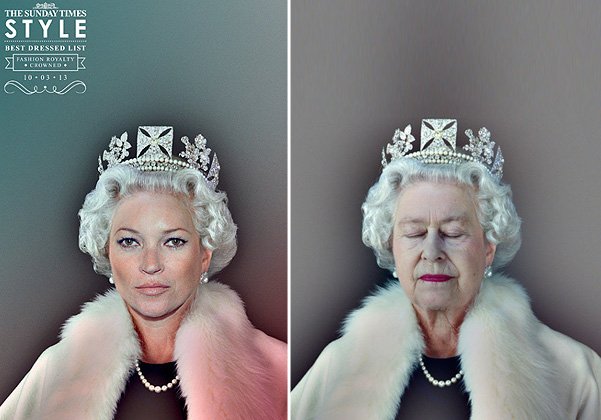 Кейт Мосс и королева Елизавета II