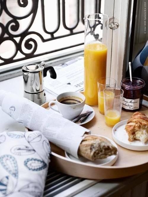Coffee, orange juice and a croissant. What kind of breakfast will motivate you…: 
