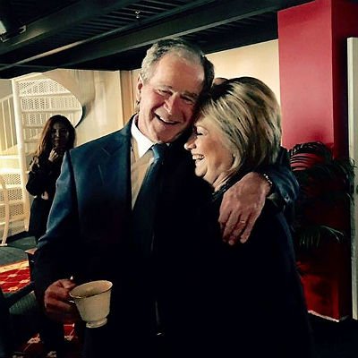 Джордж Буш и Хилари Клинтон