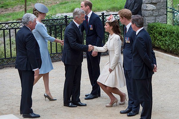 Принц Уильям, герцогиня Кэтрин, королева Матильда, король Филипп и принц Гарри