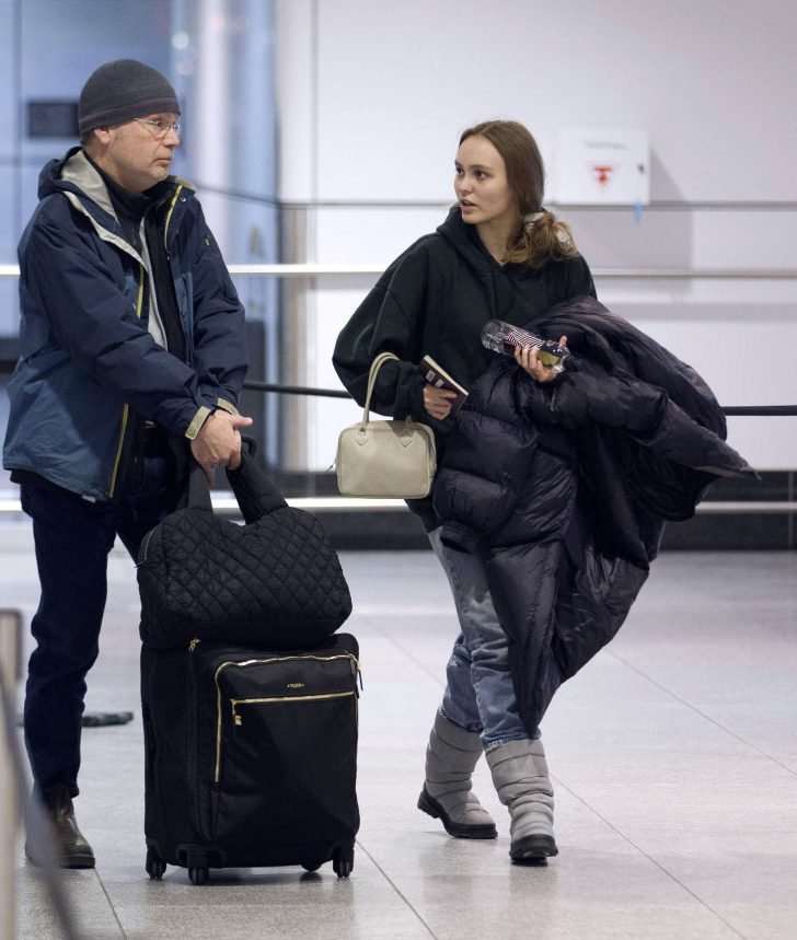 Lily Rose Depp: Arriving at the airport in Montreal -03