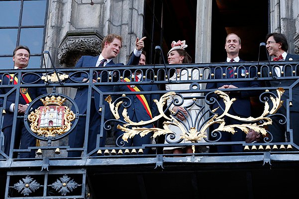 Принц Гарри, герцогиня Кэтрин и принц Уилльям