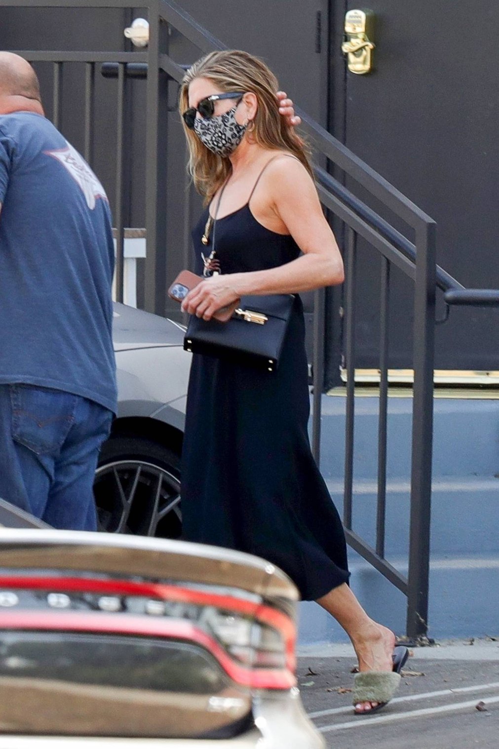 Jennifer Aniston 2021 : Jennifer Aniston – With bodyguard as she leaves a hair salon in Beverly Hills-08