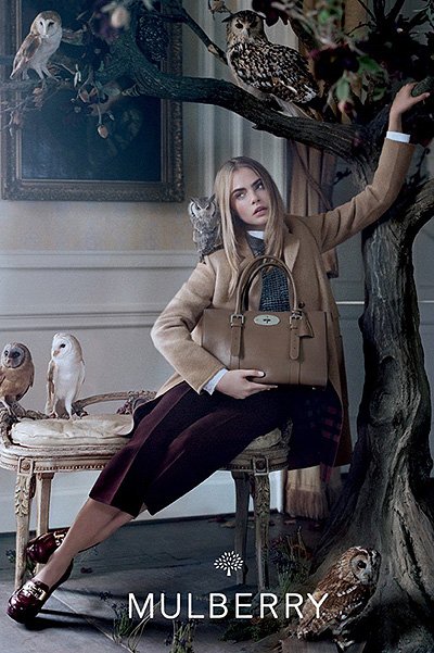 Кара Дельвинь в рекламной кампании коллекции Mulberry осень-зима 2013-2014