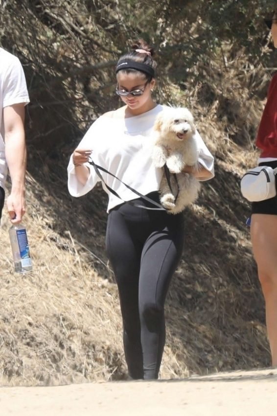 Selena Gomez - Takes new puppy for a hike with friends in Los Angeles