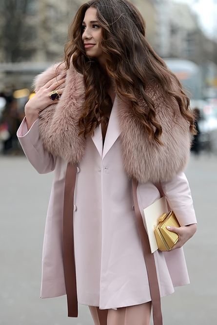 Pastels in street style. La vie en rose at Paris Couture Week 2015.: 