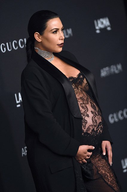 Ким Кардашьян во время второй беременности (2015 год)