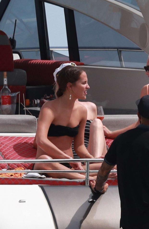 Alicia Vikander in Black Bikini on holidays in Ibiza