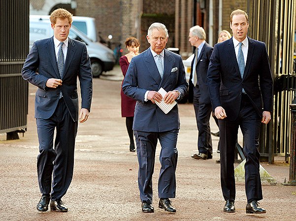 Принц Гарри, принц Чарльз и принц Уилльям