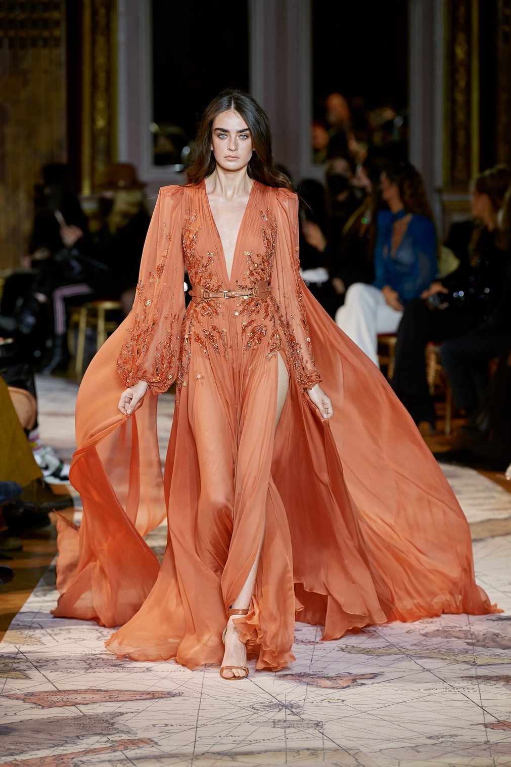 Image may contain Clothing Apparel Human Person Fashion Evening Dress Gown Robe and Andreea Diaconu